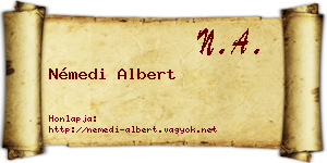 Némedi Albert névjegykártya